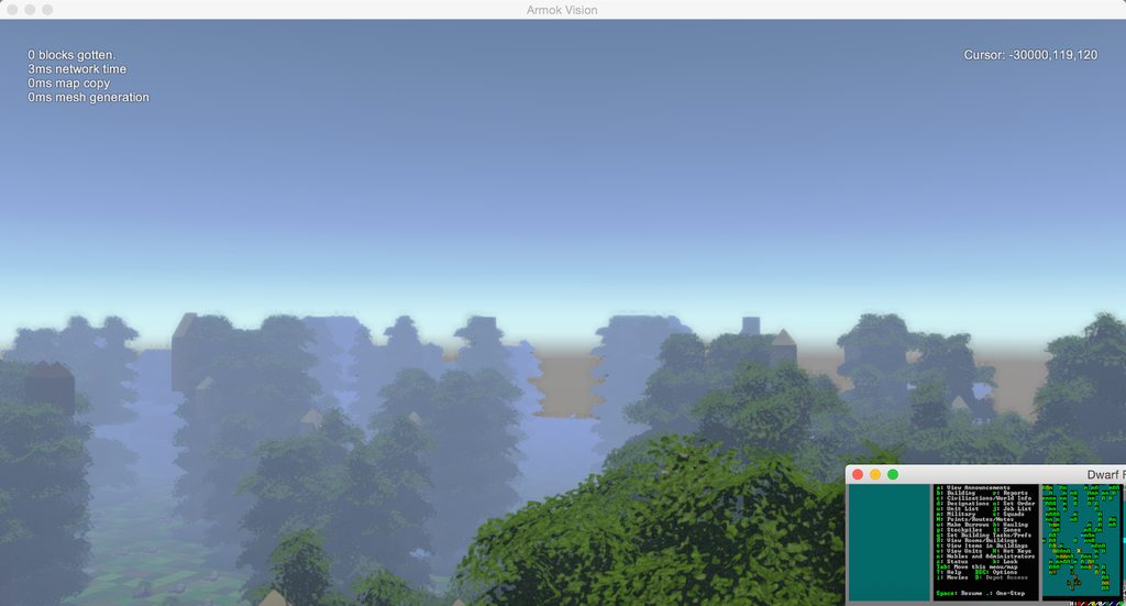 Armok Vision 的 3D 森林视角