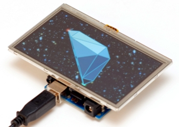 Gameduino 2：FT800显示扩展板叠在Arduino上，运行示例程序